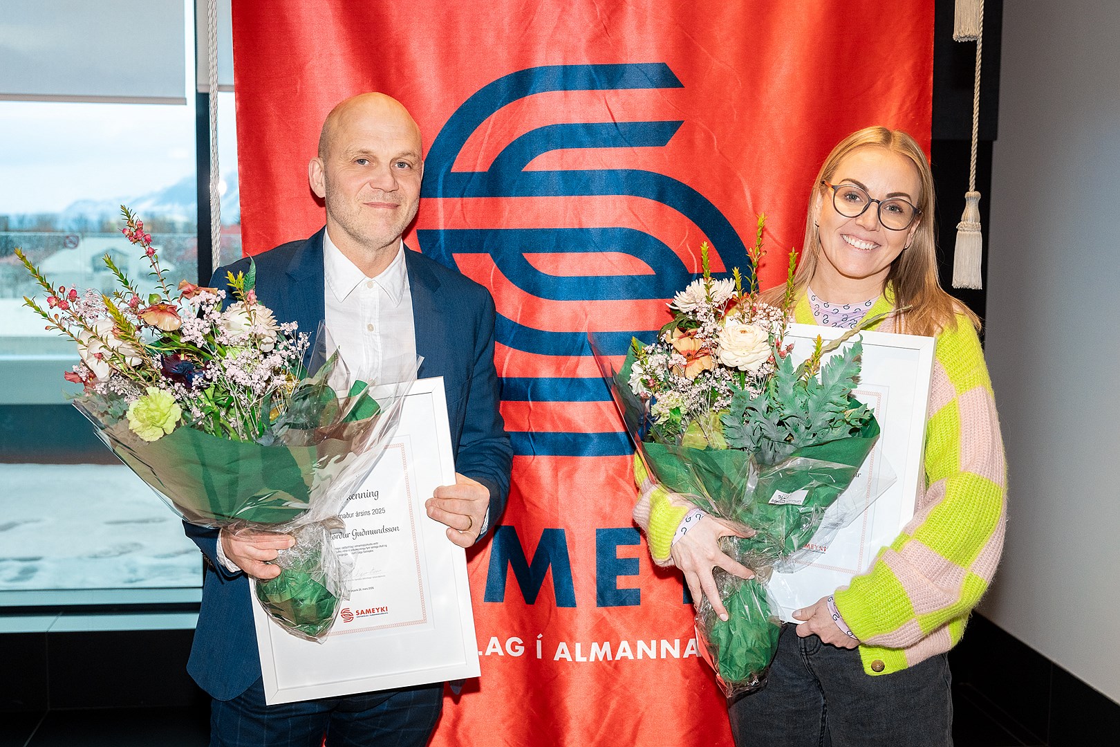 Trúnaðarmenn ársins heiðraðir á aðalfundi Sameykis - mynd